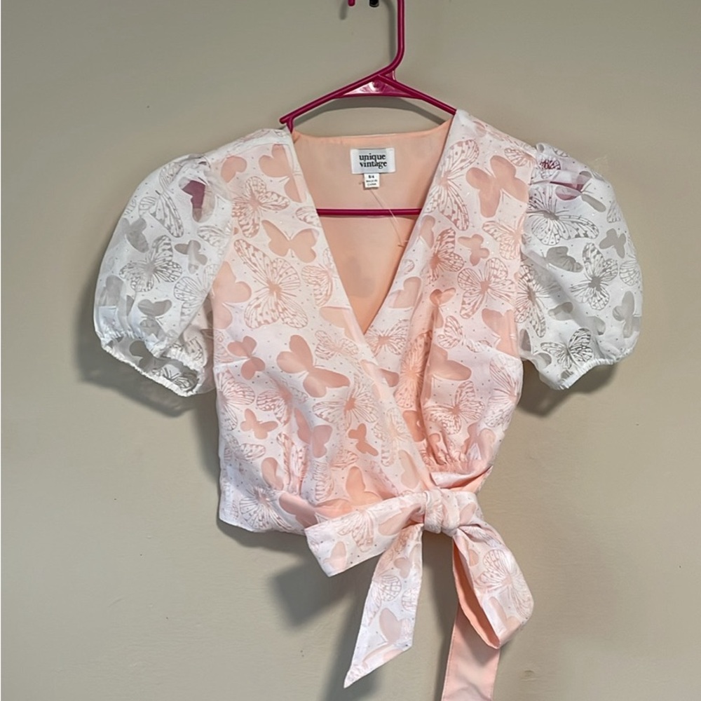 Unique Vintage Butterfly Crop Top